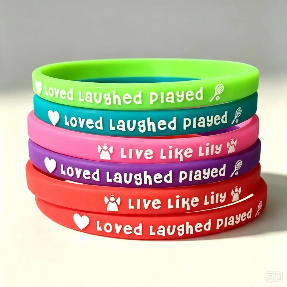 Personalized Embossed Silicone Wristband - Durable Tactile Raised Design Rubber Wristbands