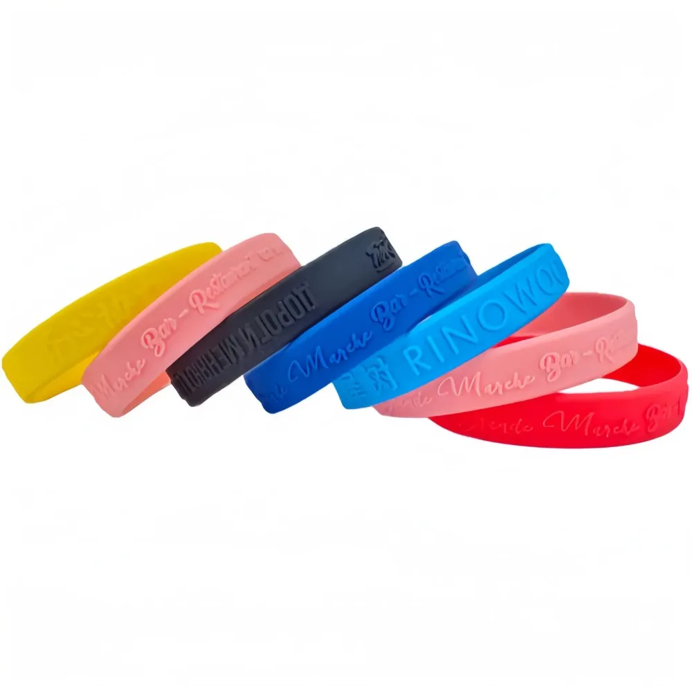 Personalized Embossed Silicone Wristband - Durable Tactile Raised Design Rubber Wristbands