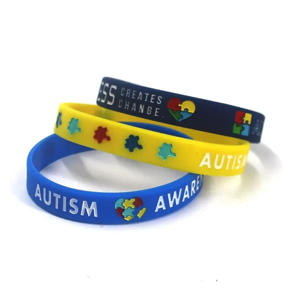 Custom Debossed Silicone Wristband - Engraved Recessed Silicone Wristbands Bulk for Events & Fundraising