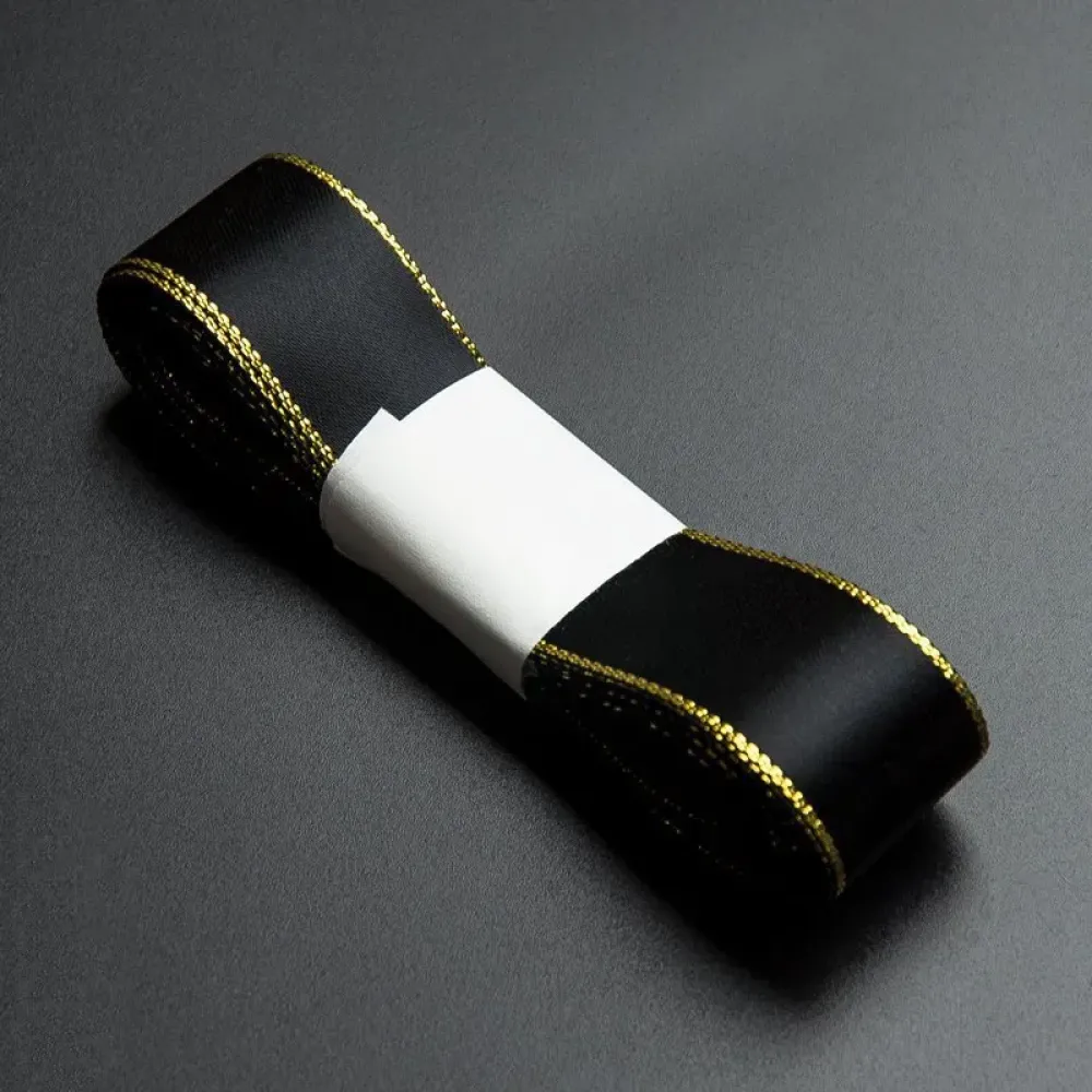 Eco-friendly Grosgrain Gold Edge Ribbon for DIY Bows