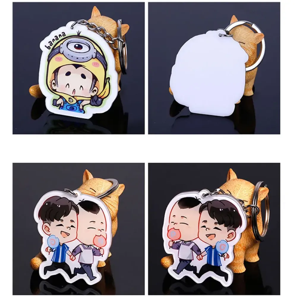 Cute Cartoon Acrylic Keychain, Scratch Resistant, Backpack Hanging Charm