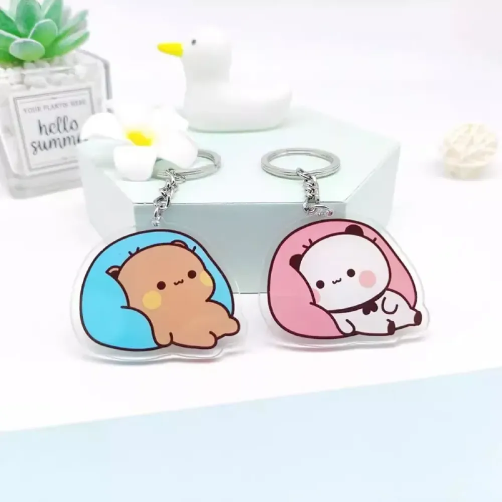Cute Cartoon Acrylic Keychain, Scratch Resistant, Backpack Hanging Charm