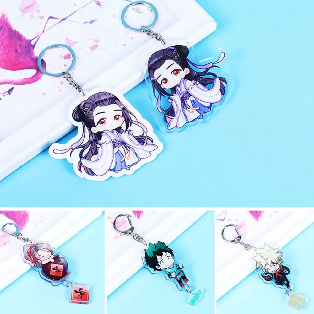 Cute Cartoon Acrylic Keychain, Scratch Resistant, Backpack Hanging Charm