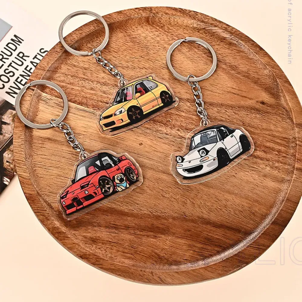 Cute Cartoon Acrylic Keychain, Scratch Resistant, Backpack Hanging Charm