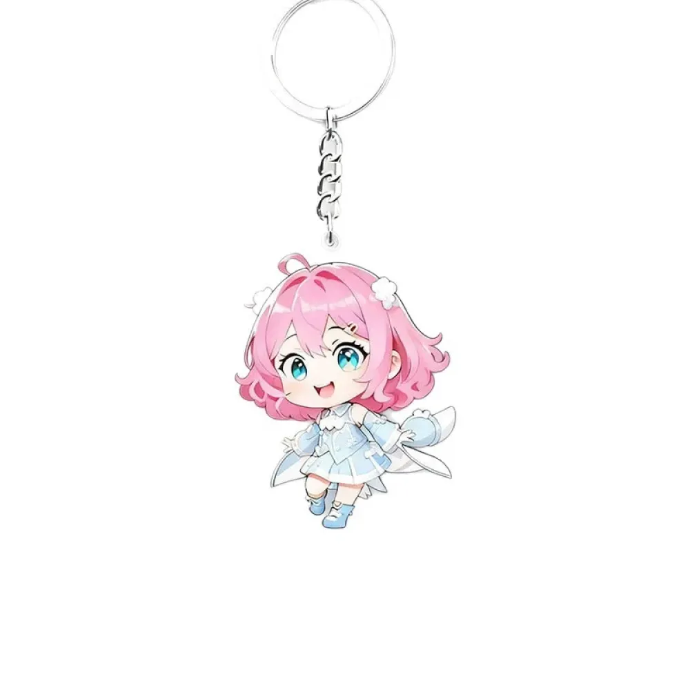 Cute Personalized Acrylic Keychain, Custom Photo Text, Clear Double-Sided Print