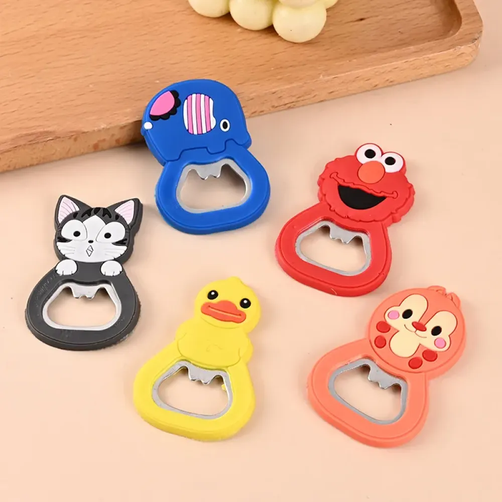 Cute Cartoon PVC Bottle Opener for Daily Kitchen Use